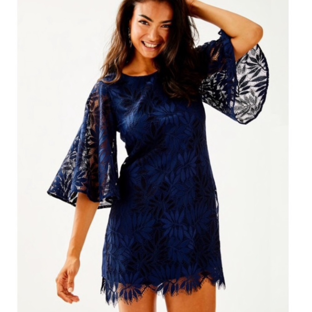 Lilly Pulitzer Jackeline Navy Lace Romper